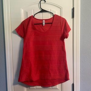 Lularoe red striped top XS